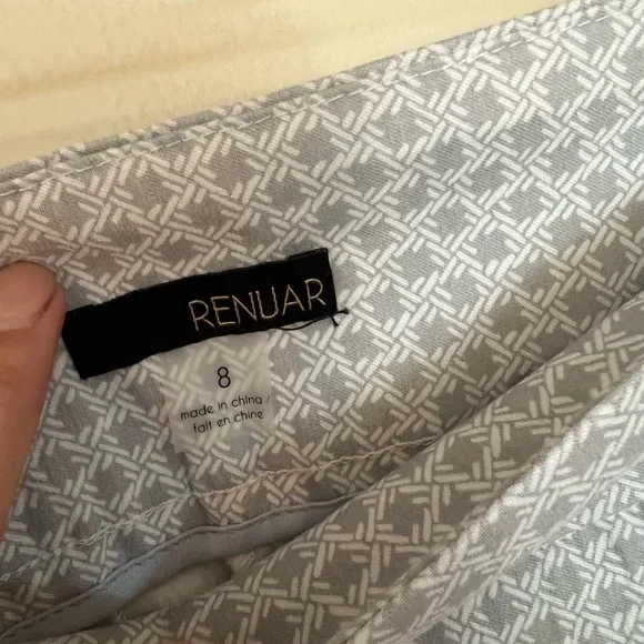 Renuar Women's Gray and Cream Patterned Pants - Picture 3 of 4